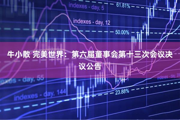 牛小散 完美世界：第六届董事会第十三次会议决议公告