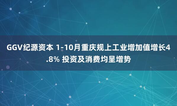 GGV纪源资本 1-10月重庆规上工业增加值增长4.8% 投资及消费均呈增势
