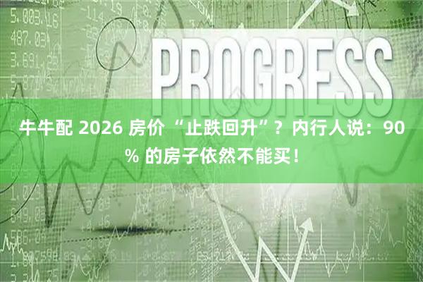 牛牛配 2026 房价 “止跌回升”？内行人说：90% 的房子依然不能买！